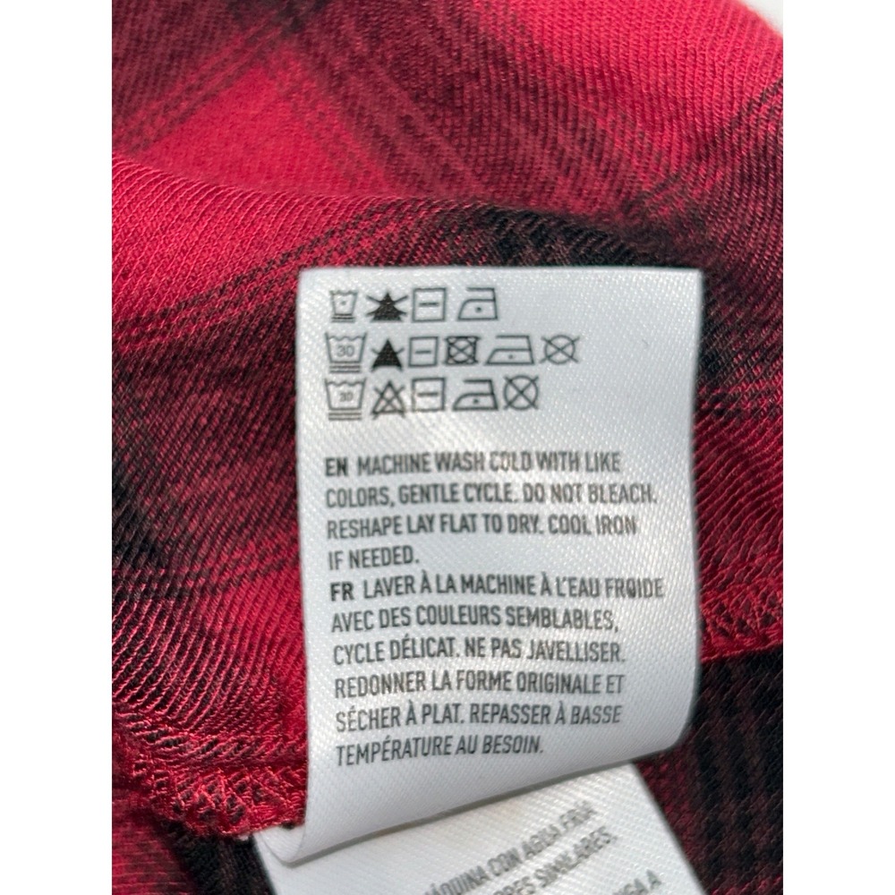 American Eagle Red Black Plaid Flannel Shirt Boyfriend Fit Soft Grunge Size M - Picture 11 of 11